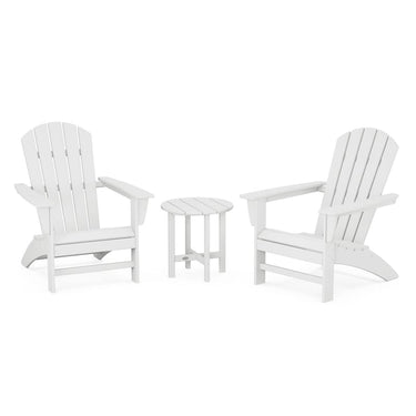 POLYWOOD Nautical 3-Piece Adirondack Set - White